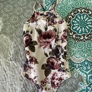 White Floral Windsor Bodysuit Size S